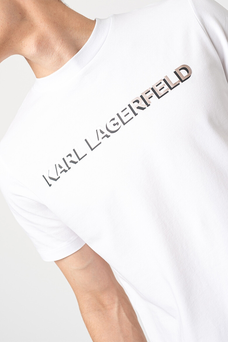 Karl Lagerfeld Tricou cu decolteu la baza gatului cu logo - Pled.ro