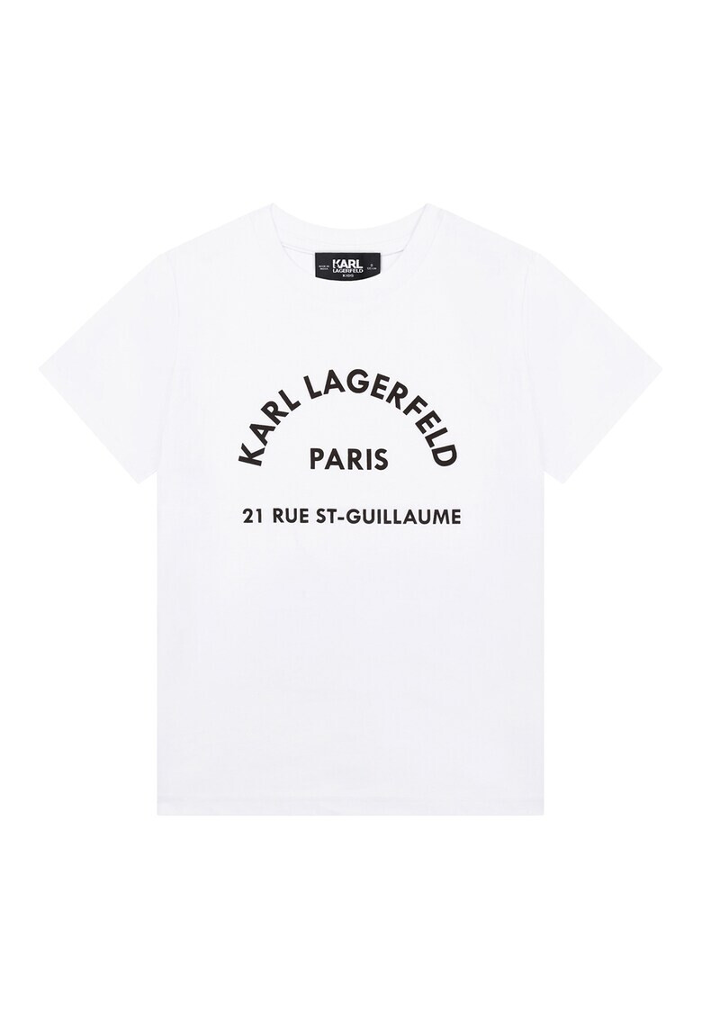 Karl Lagerfeld Tricou cu decolteu la baza gatului si imprimeu logo - Pled.ro