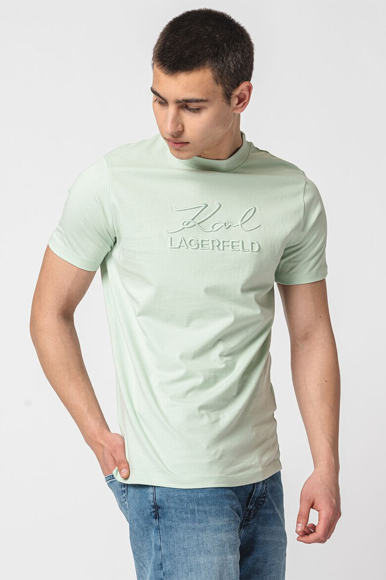 Karl Lagerfeld Tricou cu decolteu la baza gatului si logo - Pled.ro