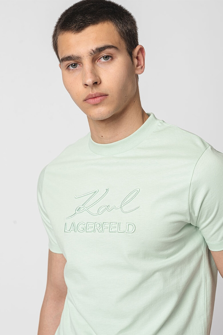 Karl Lagerfeld Tricou cu decolteu la baza gatului si logo - Pled.ro