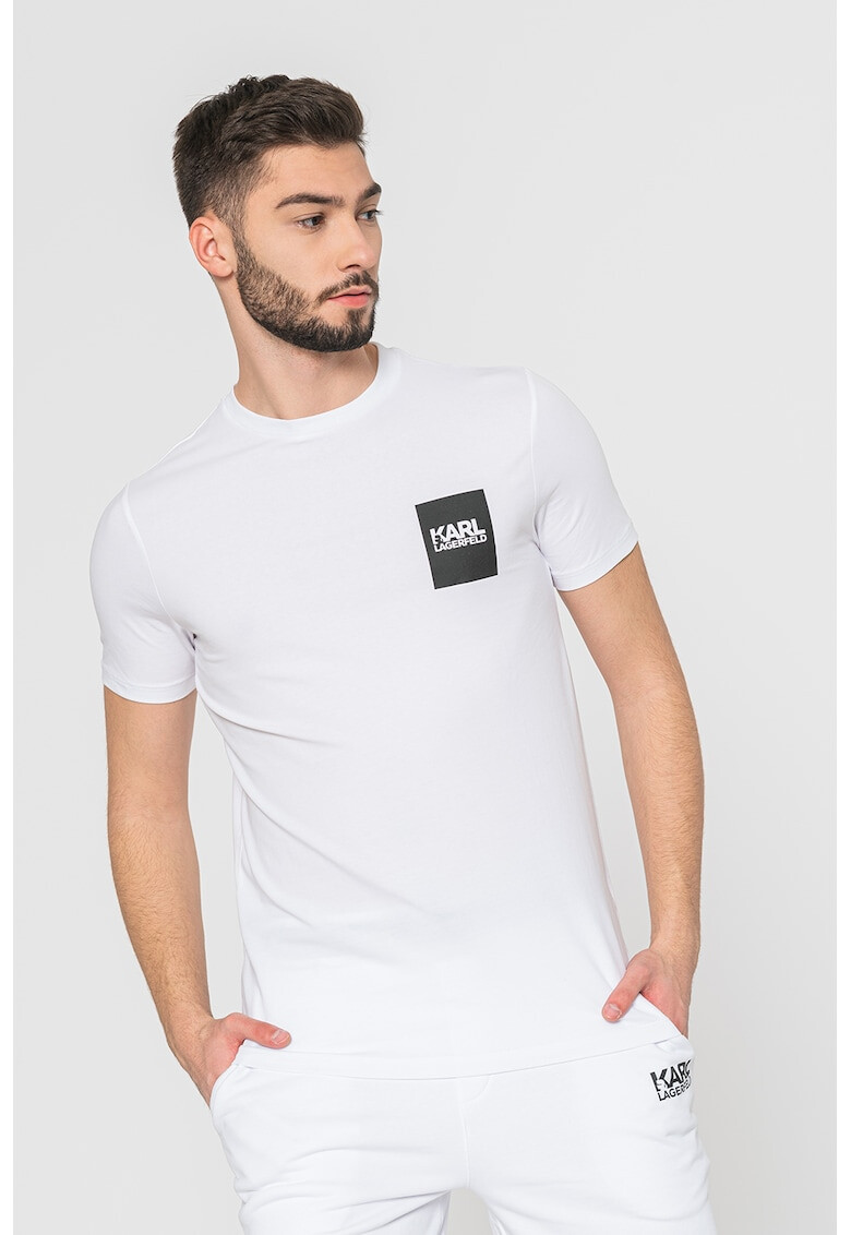 Karl Lagerfeld Tricou cu decolteu la baza gatului si logo - Pled.ro