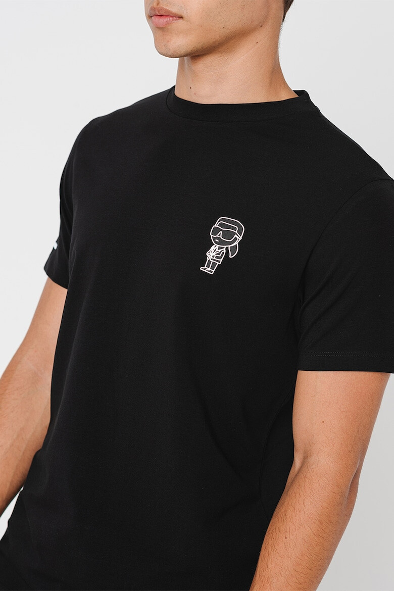 Karl Lagerfeld Tricou cu logo pe piept si decolteu la baza gatului - Pled.ro