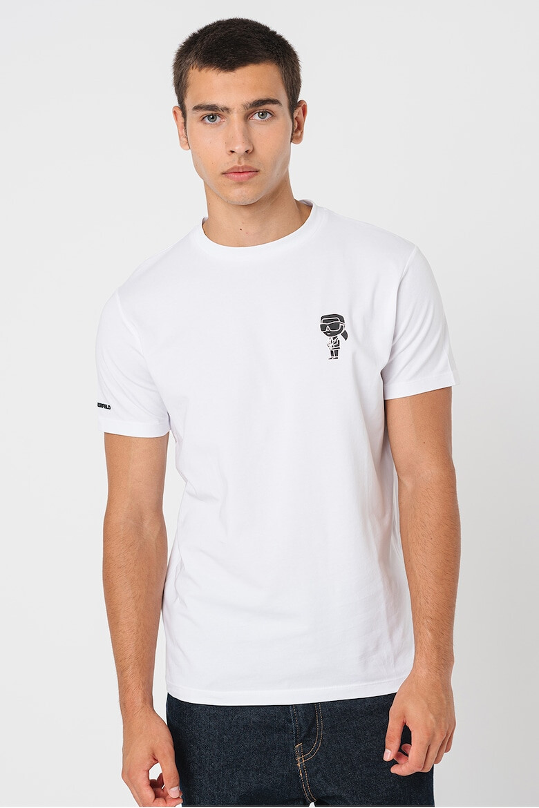 Karl Lagerfeld Tricou cu logo pe piept si decolteu la baza gatului - Pled.ro