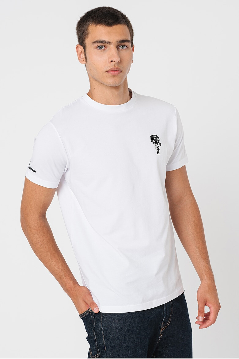 Karl Lagerfeld Tricou cu logo pe piept si decolteu la baza gatului - Pled.ro