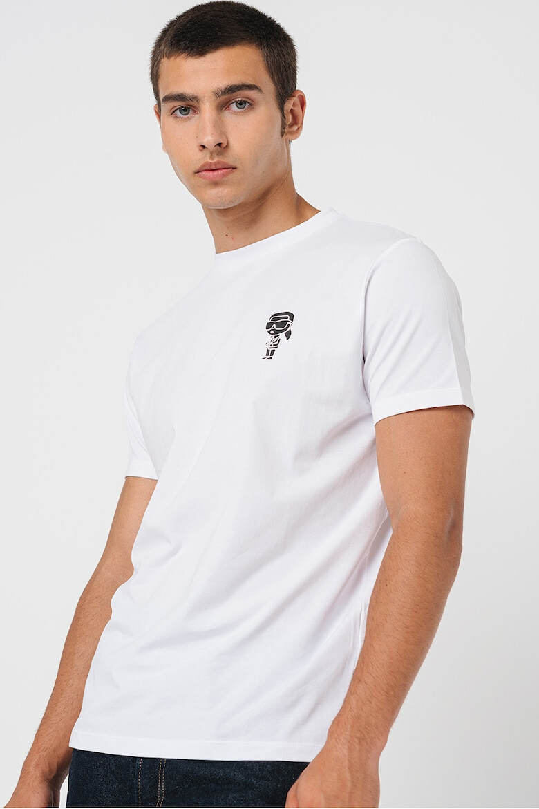 Karl Lagerfeld Tricou cu logo pe piept si decolteu la baza gatului - Pled.ro