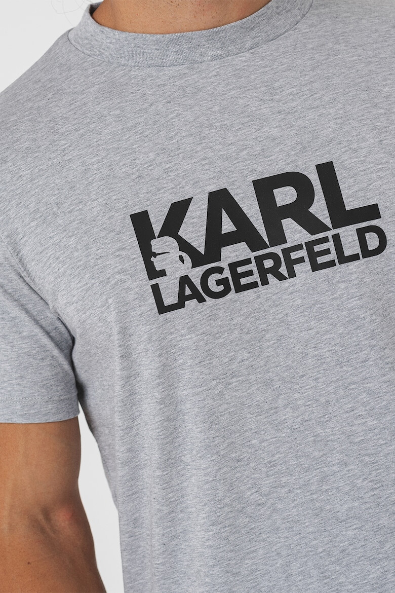 Karl Lagerfeld Tricou cu logo si imprimeu la baza gatului - Pled.ro