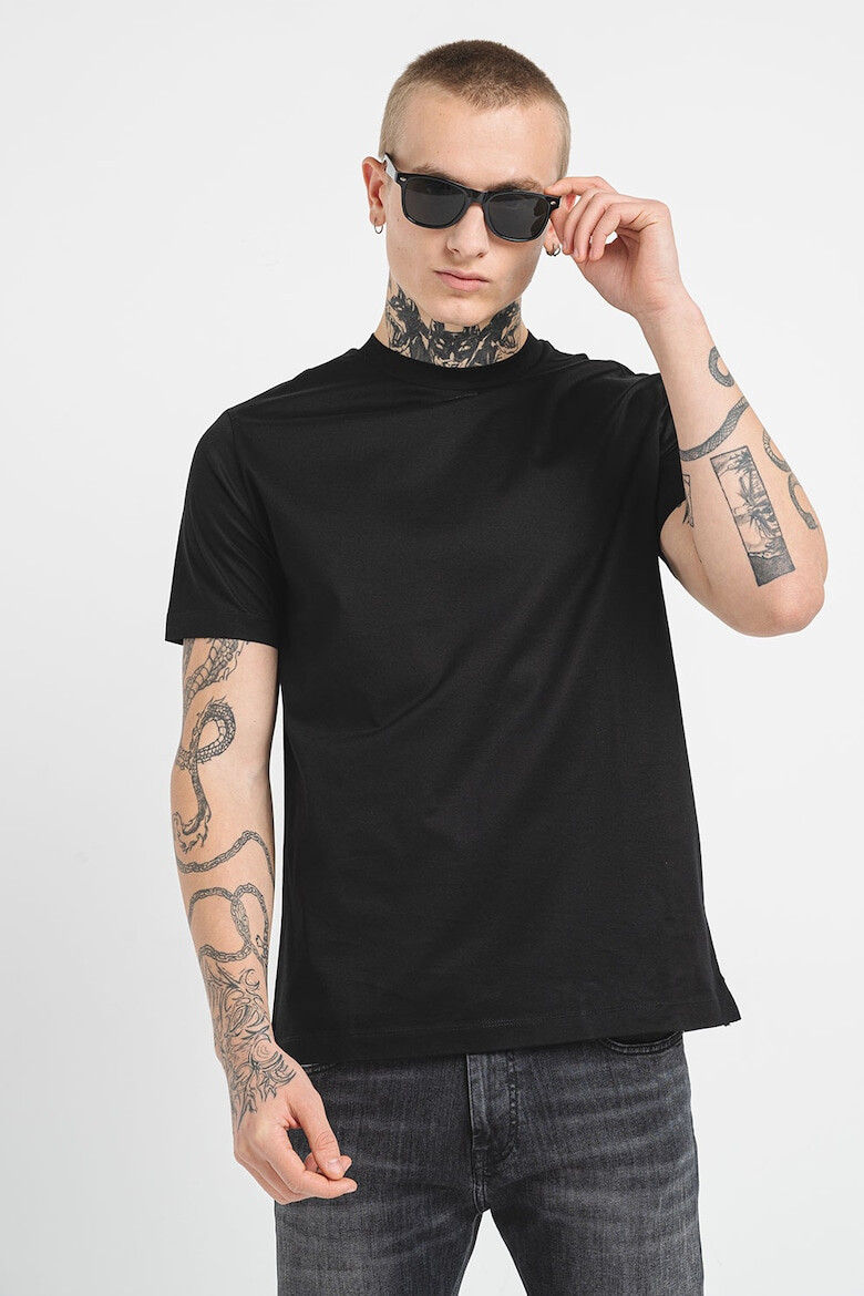 Karl Lagerfeld Tricou de bumbac cu decolteu la baza gatului - Pled.ro