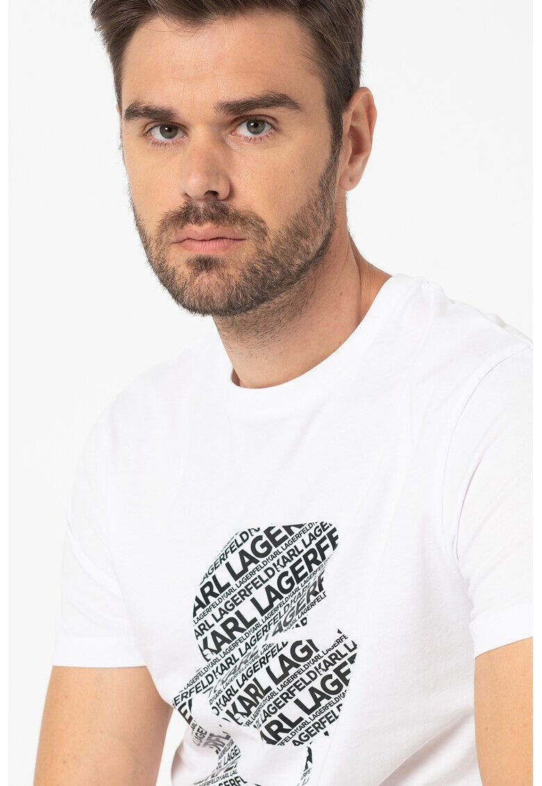 Karl Lagerfeld Tricou de jerseu cu imprimeu logo contrastant - Pled.ro