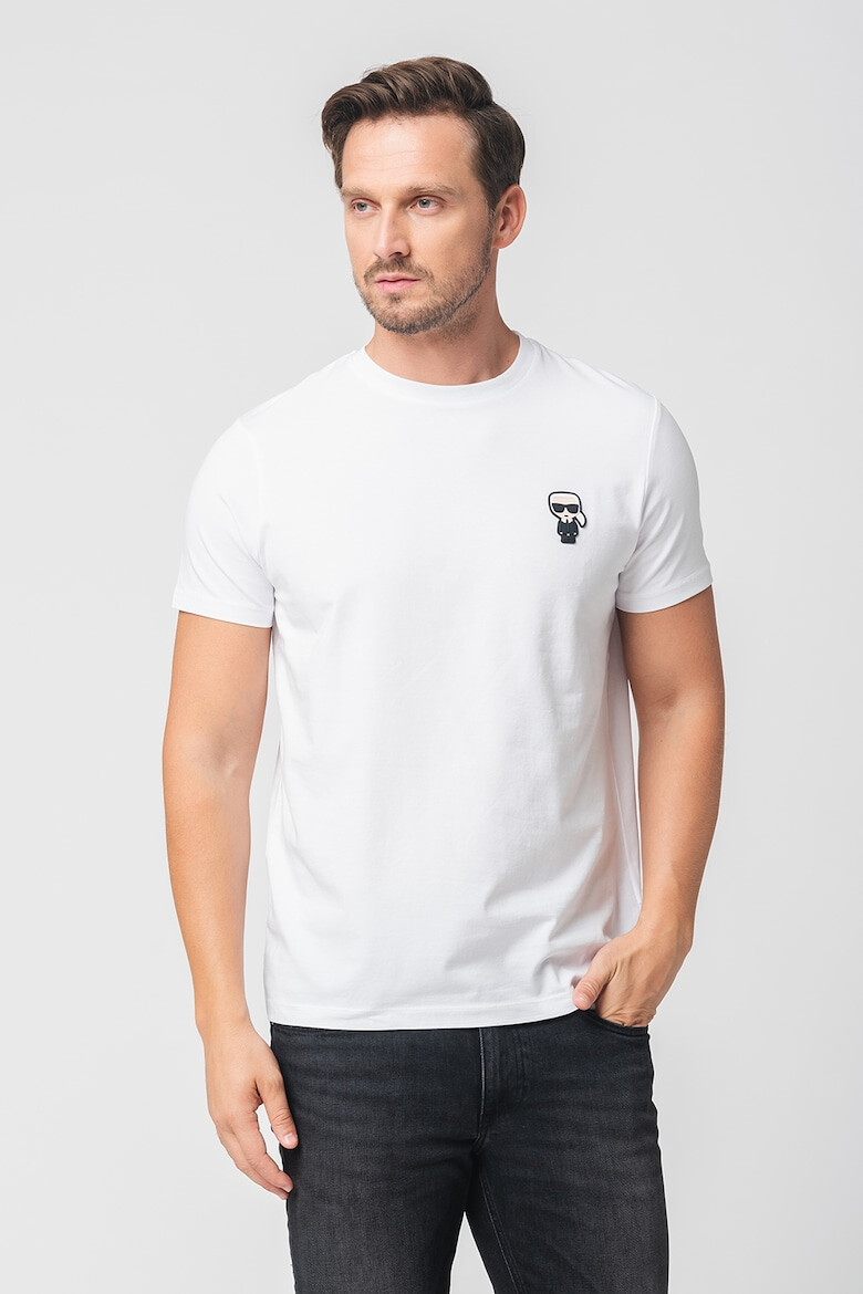 Karl Lagerfeld Tricou din amestec de bumbac cu decolteu la baza gatului - Pled.ro