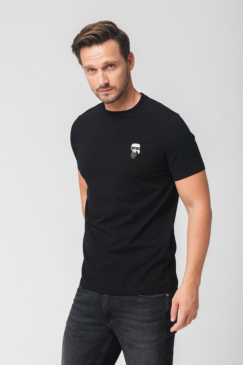 Karl Lagerfeld Tricou din amestec de bumbac cu decolteu la baza gatului - Pled.ro