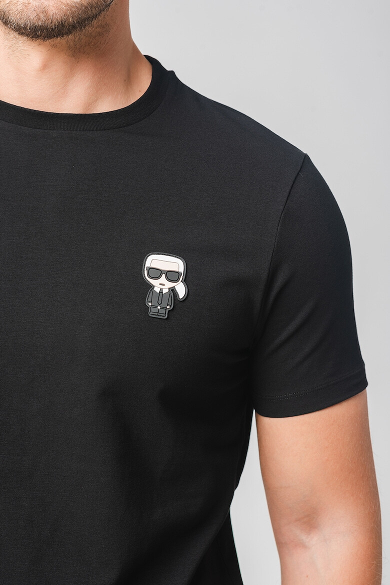 Karl Lagerfeld Tricou din amestec de bumbac cu decolteu la baza gatului - Pled.ro