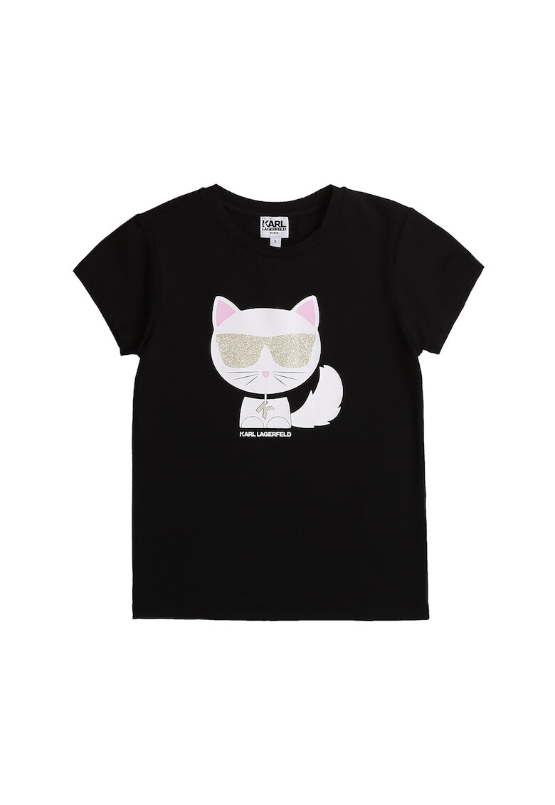 Karl Lagerfeld Tricou din amestec de modal cu imprimeu Choupette - Pled.ro