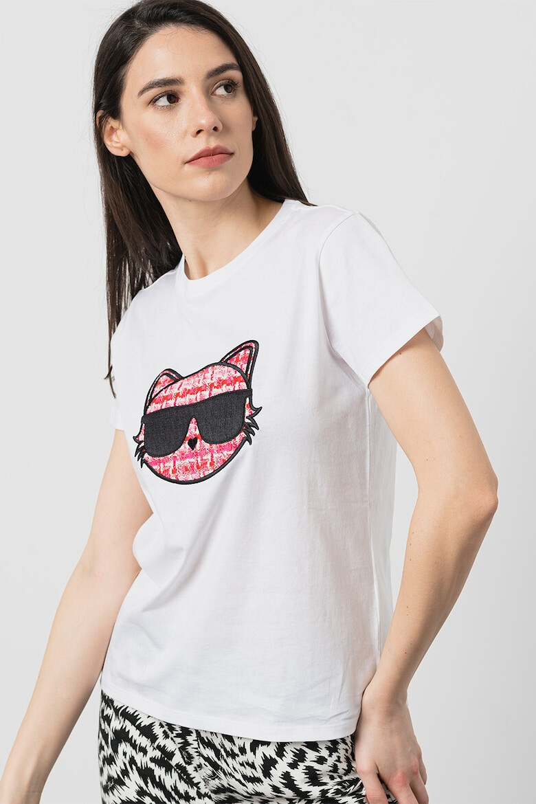 Karl Lagerfeld Tricou din bumbac organic cu imprimeu logo - Pled.ro