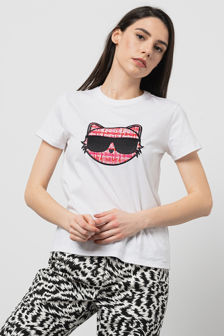 Karl Lagerfeld Tricou din bumbac organic cu imprimeu logo - Pled.ro