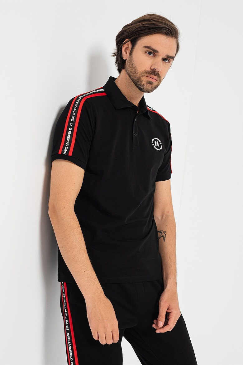 Karl Lagerfeld Tricou polo cu benzi logo - Pled.ro