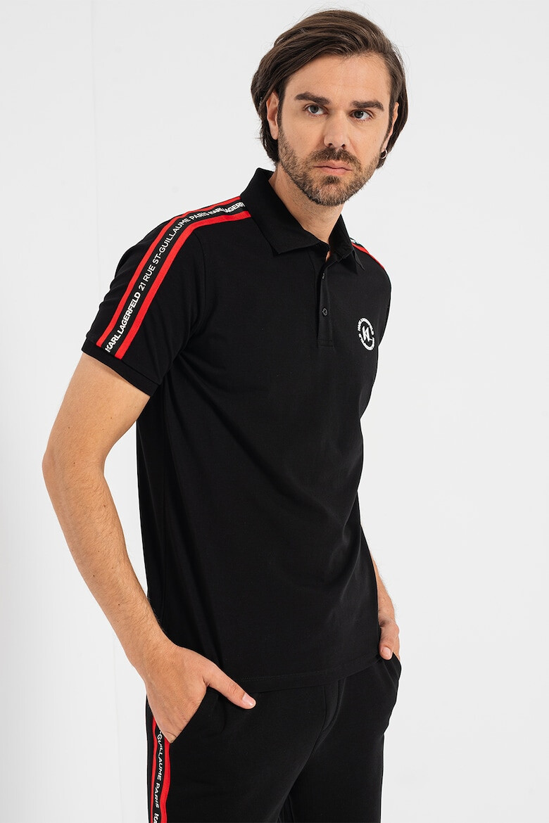 Karl Lagerfeld Tricou polo cu benzi logo - Pled.ro