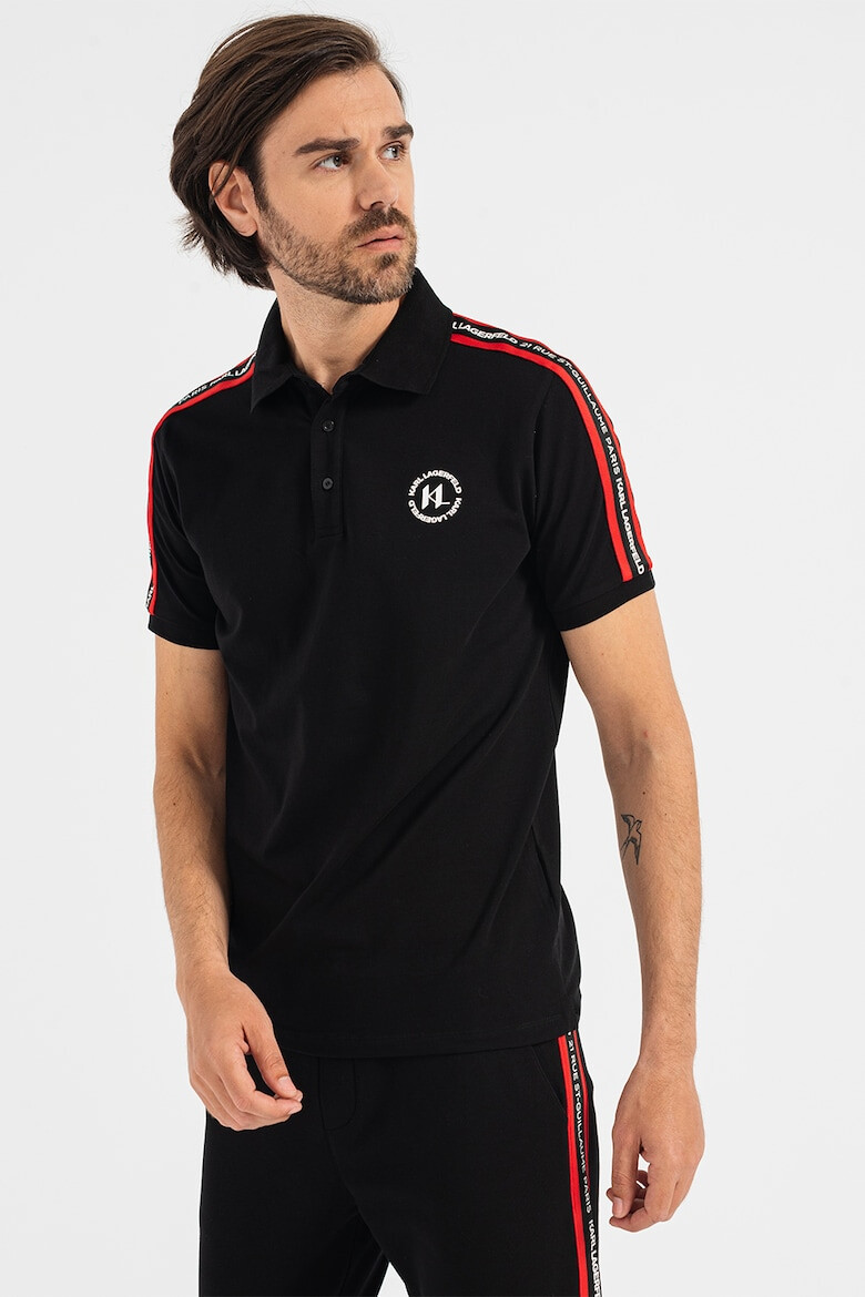 Karl Lagerfeld Tricou polo cu benzi logo - Pled.ro