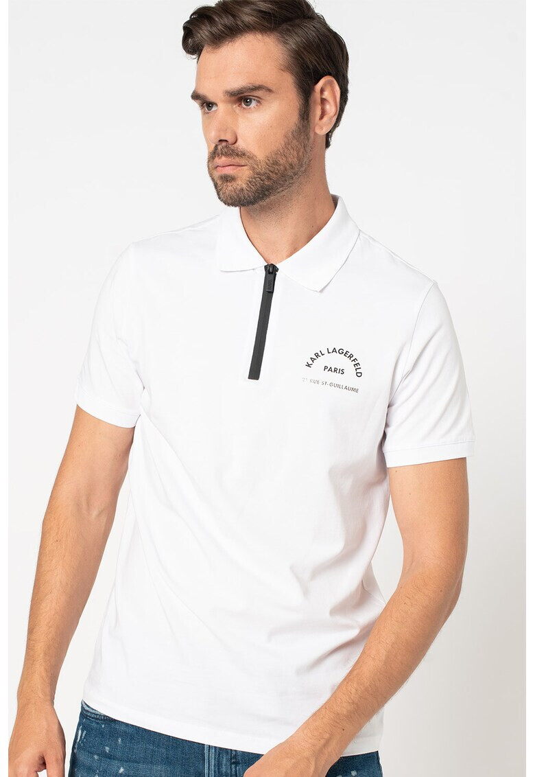 Karl Lagerfeld Tricou polo cu fenta cu fermoar - Pled.ro