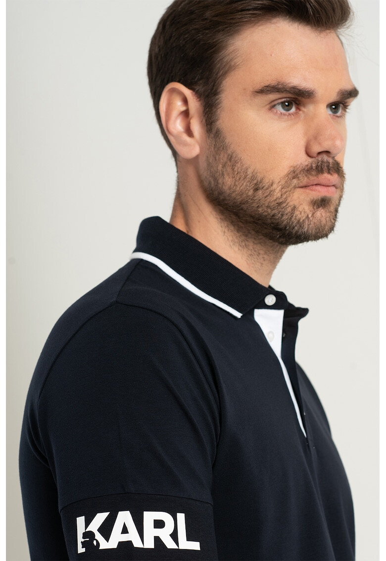 Karl Lagerfeld Tricou polo cu garnituri contrastante - Pled.ro