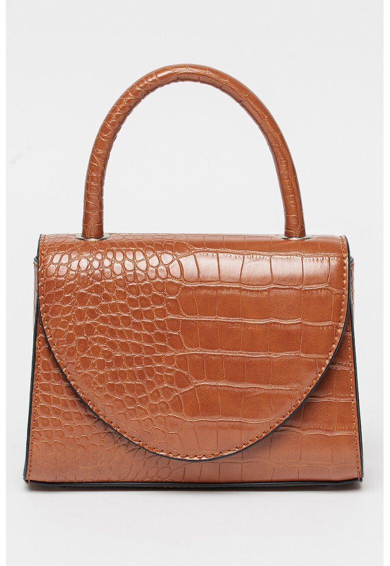 KEDDO Geanta crossbody mica de piele ecologica cu aspect de piele de crocodil - Pled.ro