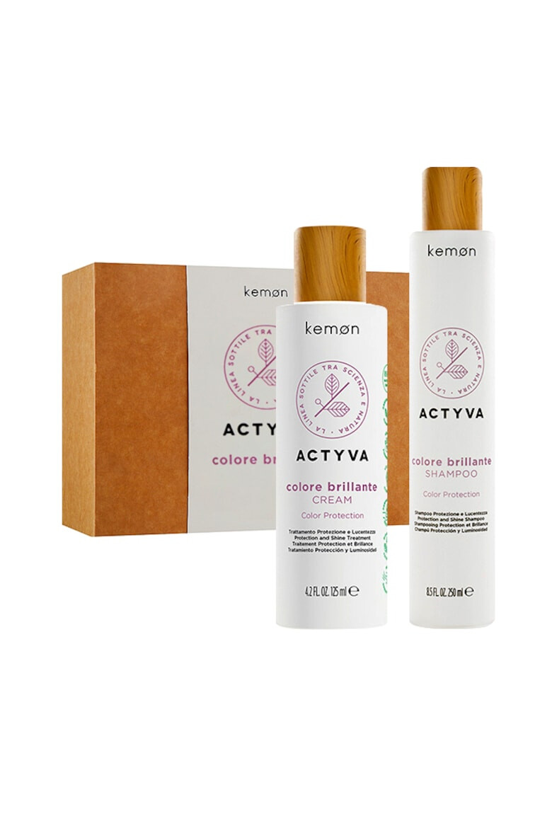 Kemon Set pentru par vopsit Actyva Colore Brillante: Sampon 250 ml Crema par 125 ml - Pled.ro