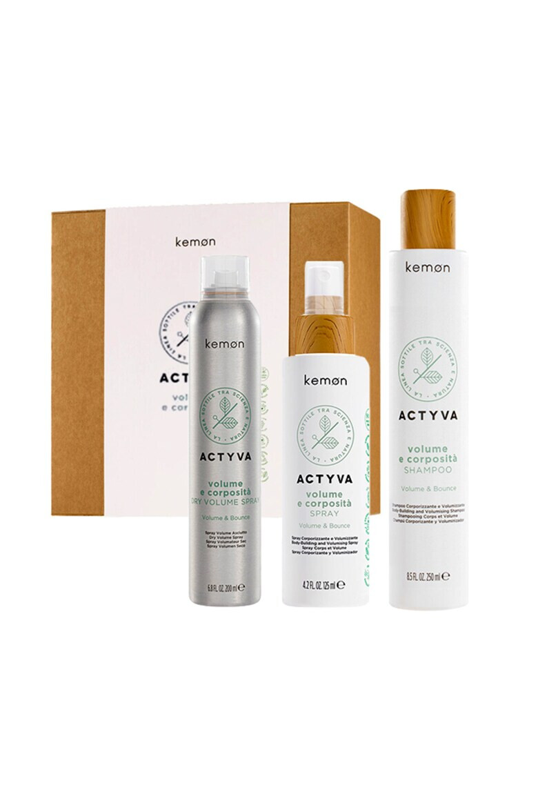 Kemon Set pentru volum Actyvia Volume e Corposità Sampon 250 ml Spray 125 ml Spray uscat 200 ml - Pled.ro