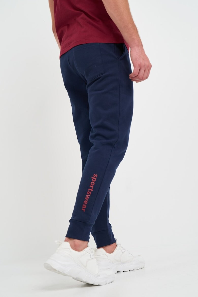 Kenvelo Pantaloni sport barbat cu logo aplicat Albastru - Pled.ro