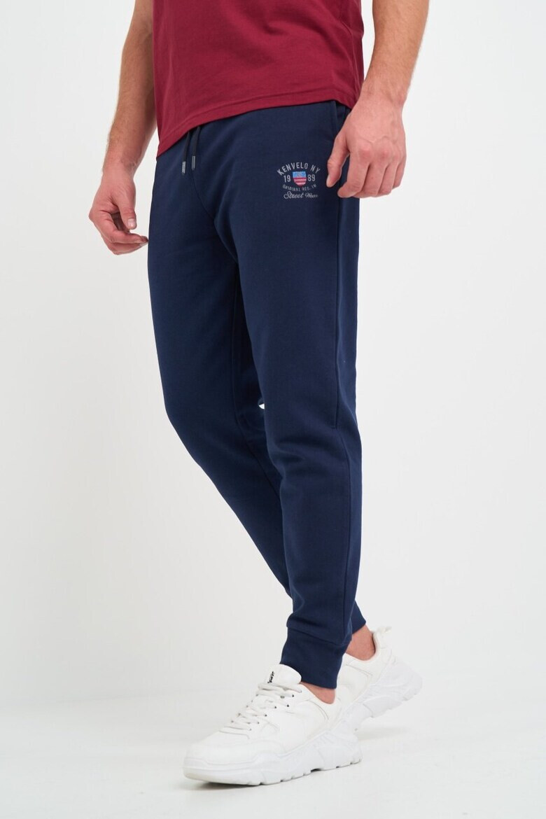 Kenvelo Pantaloni sport barbat cu logo aplicat Albastru - Pled.ro