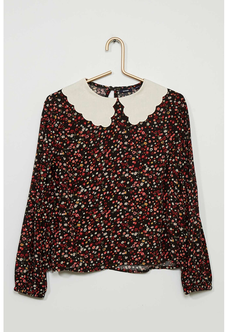 KIABI Bluza cu model floral si guler Peter Pan - Pled.ro