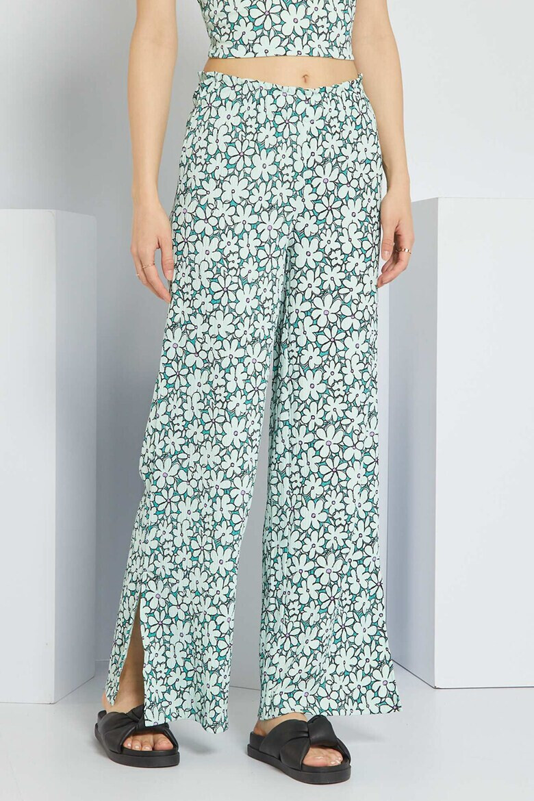 KIABI Pantaloni cu talie inalta si model floral - Pled.ro