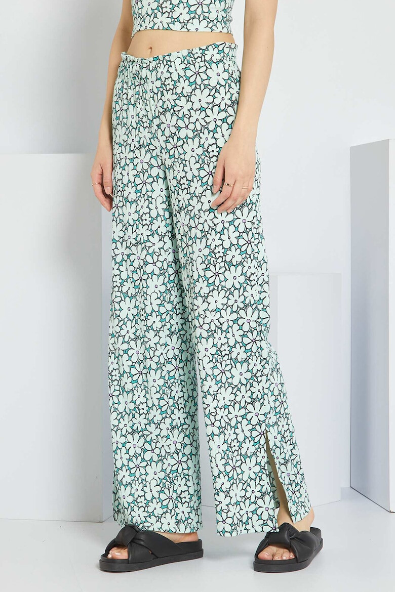 KIABI Pantaloni cu talie inalta si model floral - Pled.ro