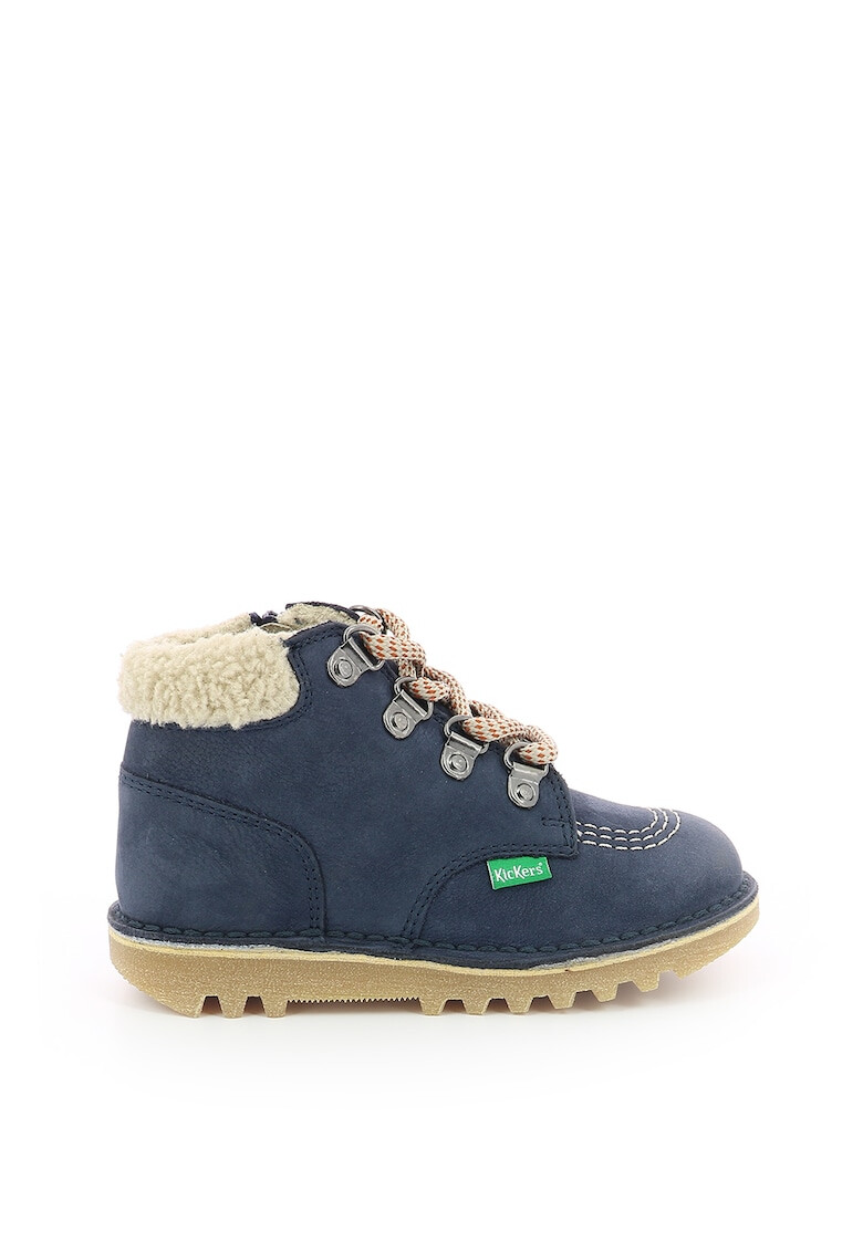 Kickers kids Bocanci de piele intoarsa cu captuseala de blana shearling sinteitca - Pled.ro