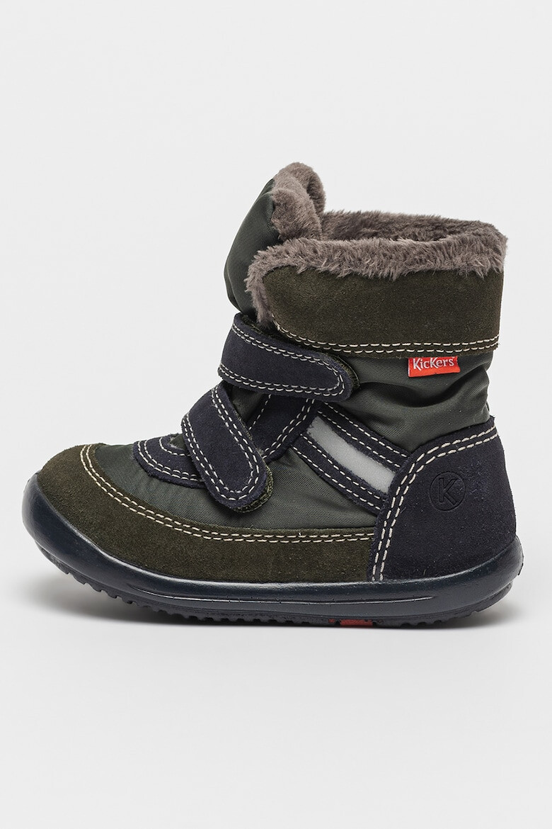 Kickers kids Ghete cu velcro si detalii de piele intoarsa Kimbak - Pled.ro