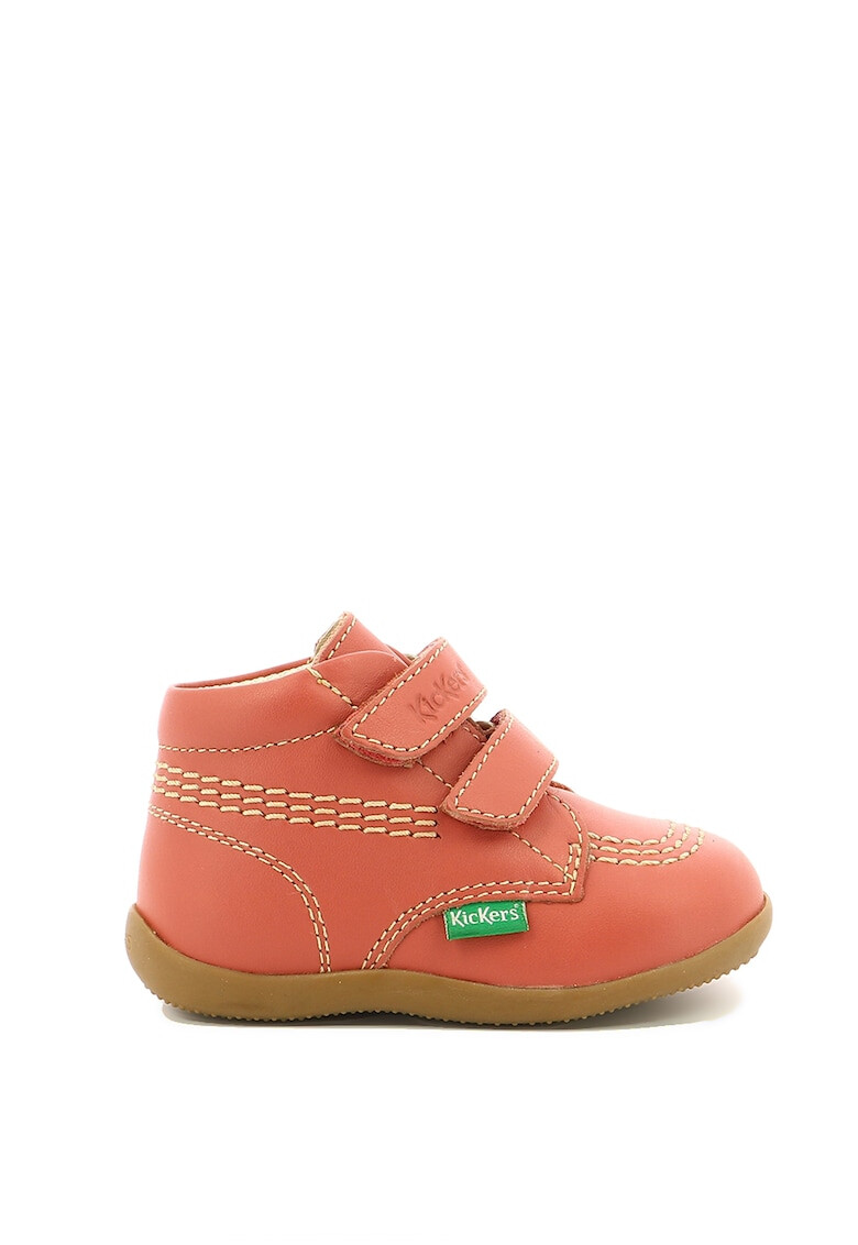 Kickers kids Ghete de piele cu velcro si cusaturi contrastante - Pled.ro