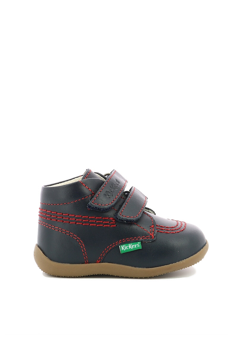 Kickers kids Ghete de piele cu velcro si cusaturi contrastante - Pled.ro