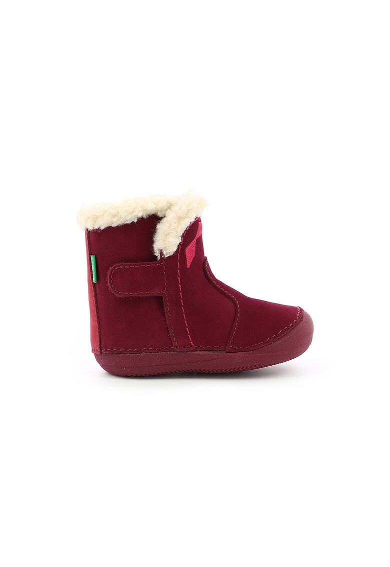 Kickers kids Ghete de piele intoarsa cu garnituri de blana sintetica - Pled.ro