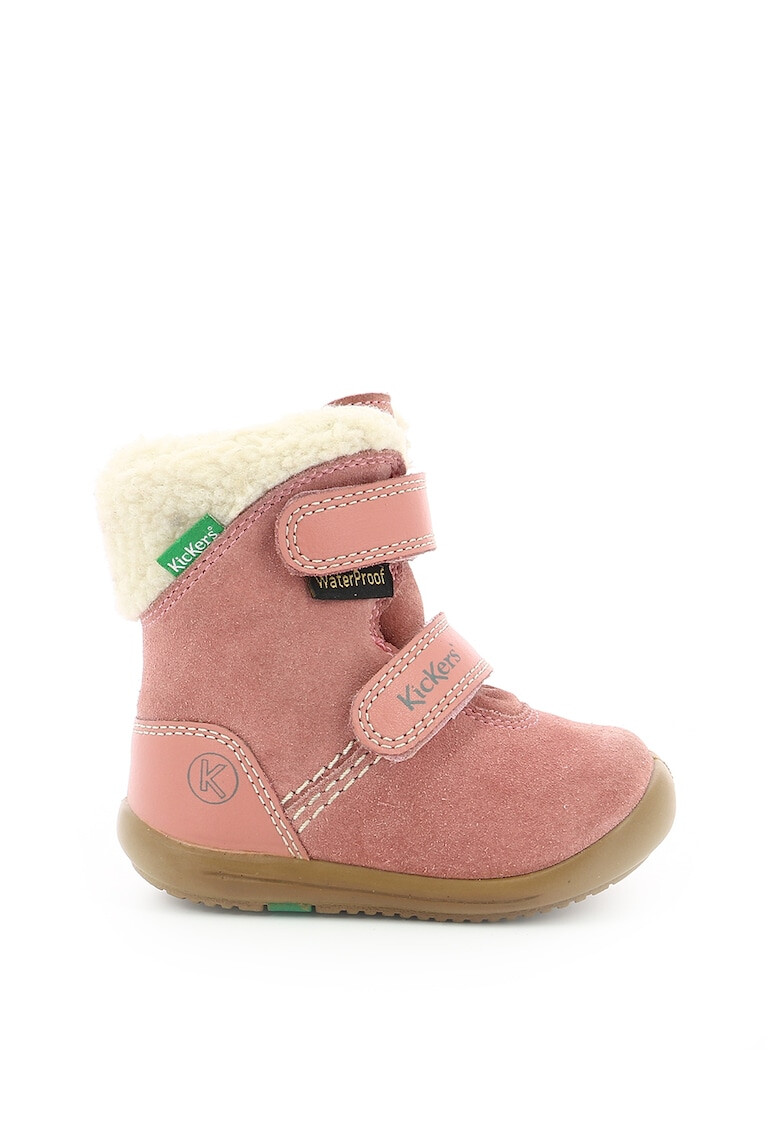 Kickers kids Ghete de piele intoarsa cu velcro - Pled.ro