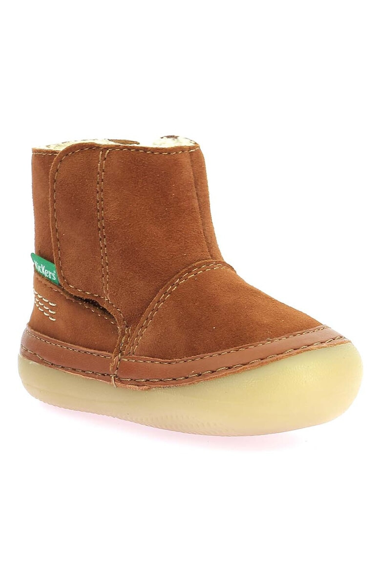 Kickers kids Ghete de piele intoarsa cu velcro - Pled.ro