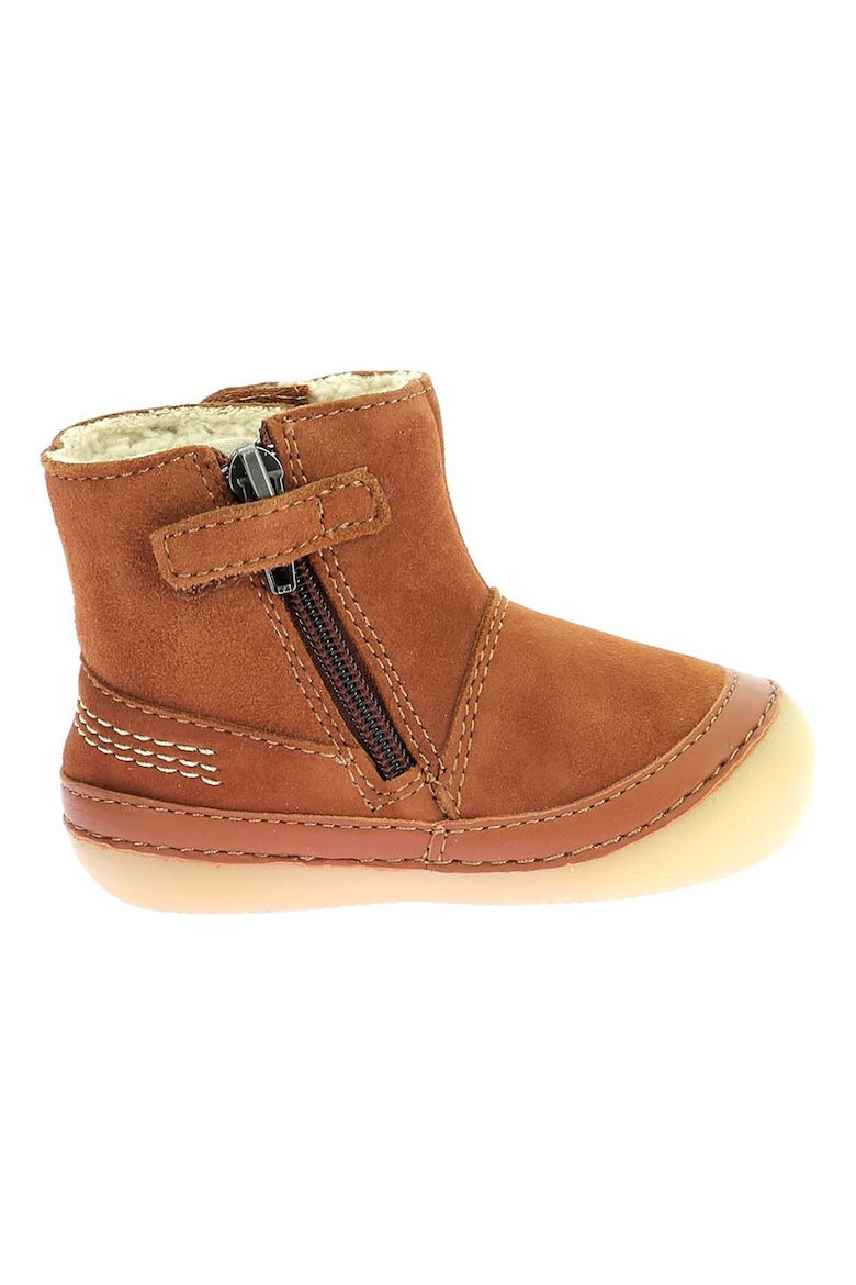 Kickers kids Ghete de piele intoarsa cu velcro - Pled.ro