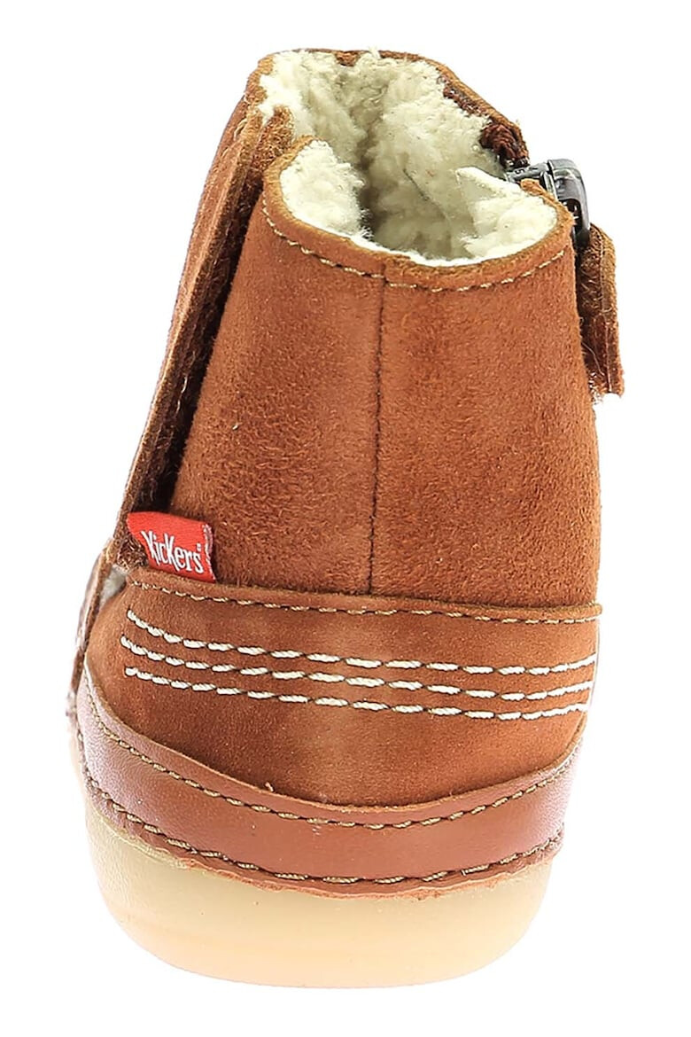 Kickers kids Ghete de piele intoarsa cu velcro - Pled.ro