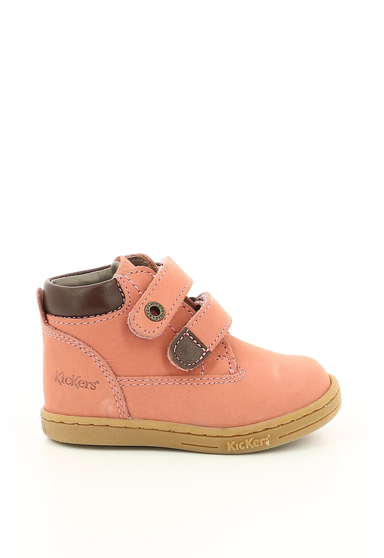 Kickers kids Ghete de piele nabuc cu benzi velcro - Pled.ro