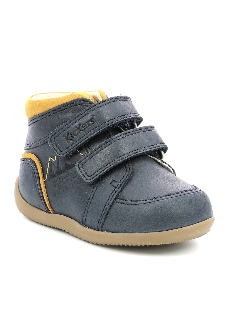 Kickers kids Ghete de piele si piele intoarsa cu velcro - Pled.ro