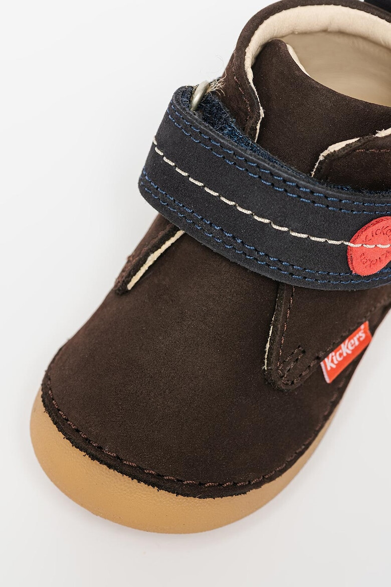 Kickers kids Ghete din piele intoarsa cu inchidere velcro Sabilo - Pled.ro