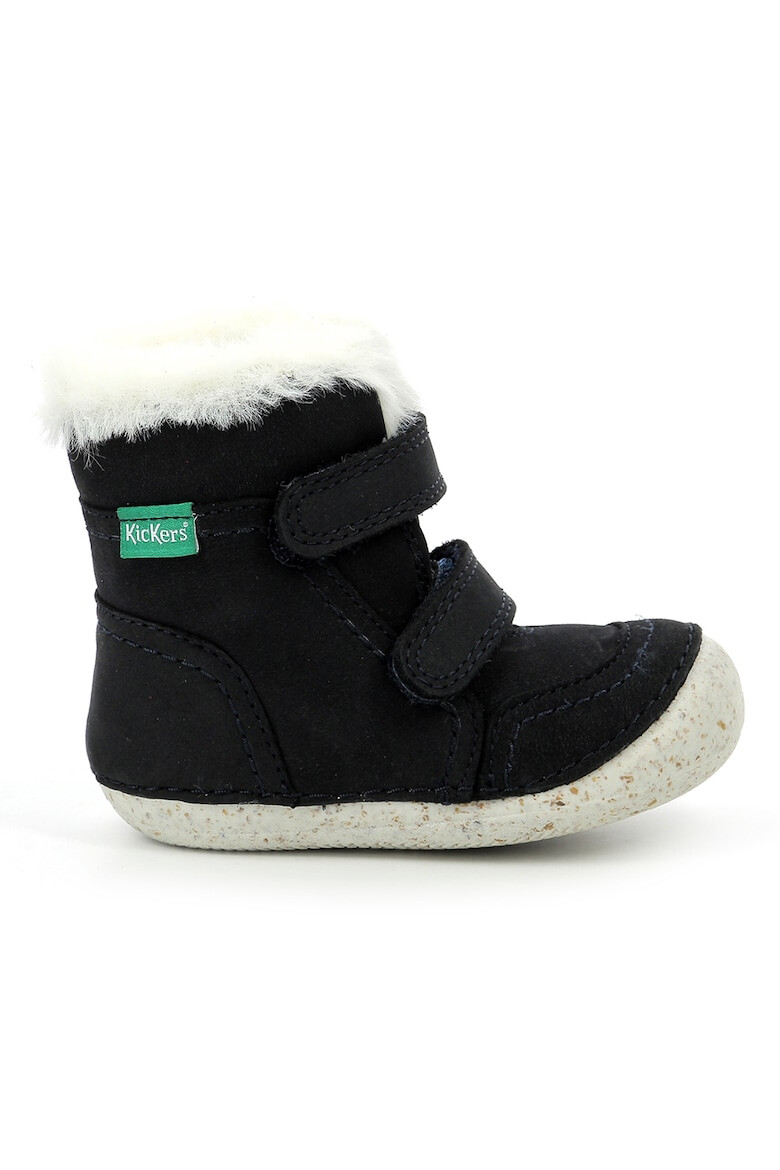 Kickers kids Ghete din piele si piele intoarsa cu inchidere velcro - Pled.ro