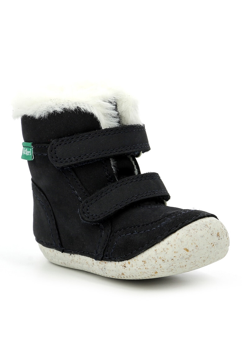 Kickers kids Ghete din piele si piele intoarsa cu inchidere velcro - Pled.ro