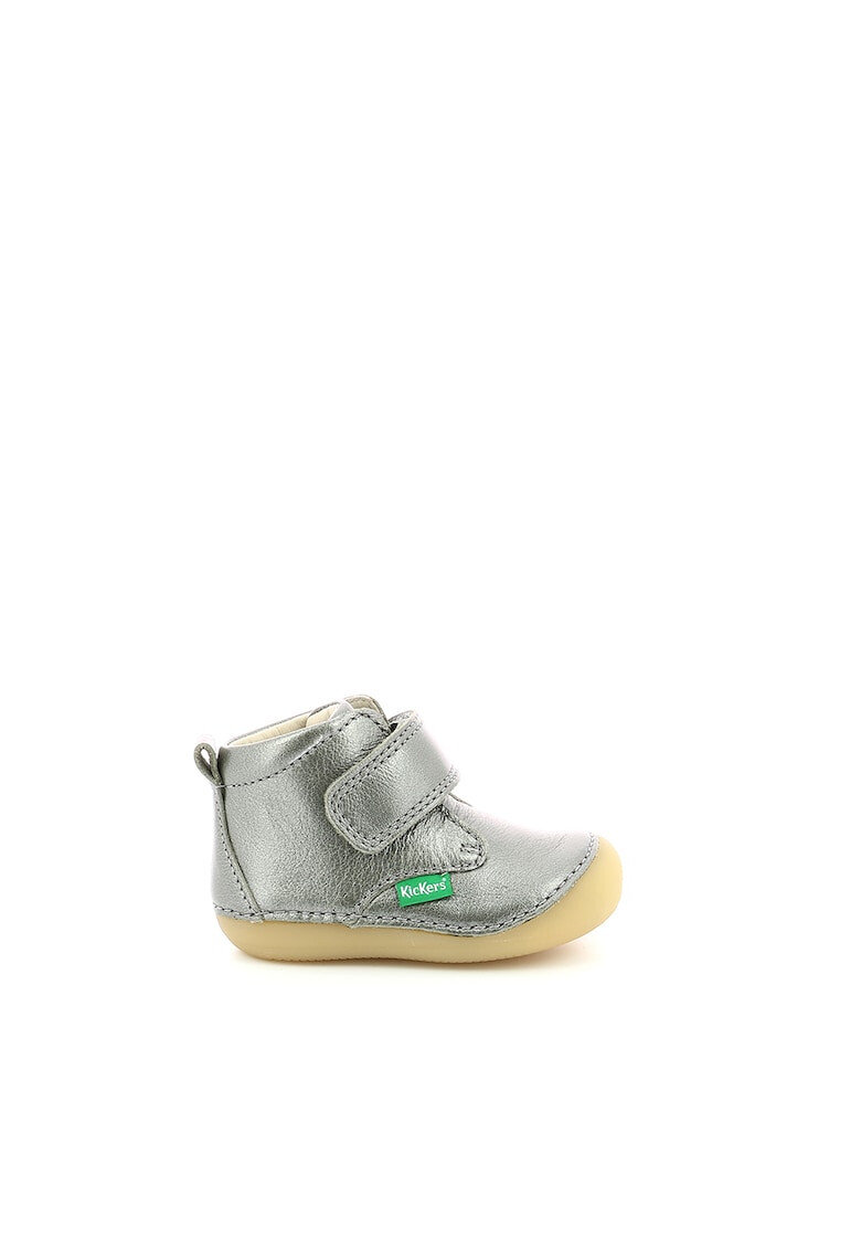 Kickers kids Ghete metalizate din piele cu inchidere velcro - Pled.ro