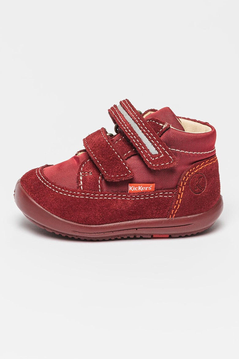 Kickers kids Pantofi sport cu inchidere velcro si garnituri din piele intoarsa Kikood - Pled.ro