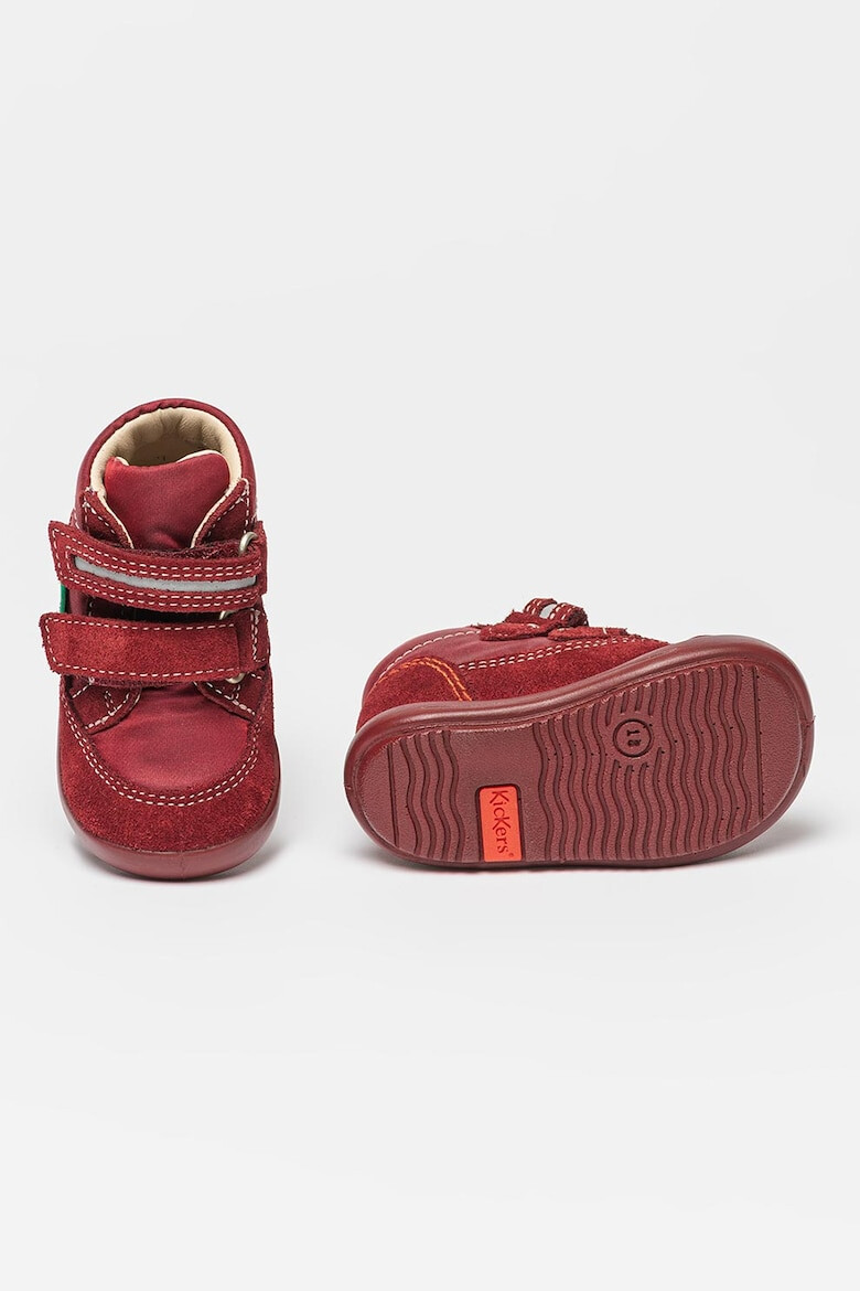 Kickers kids Pantofi sport cu inchidere velcro si garnituri din piele intoarsa Kikood - Pled.ro