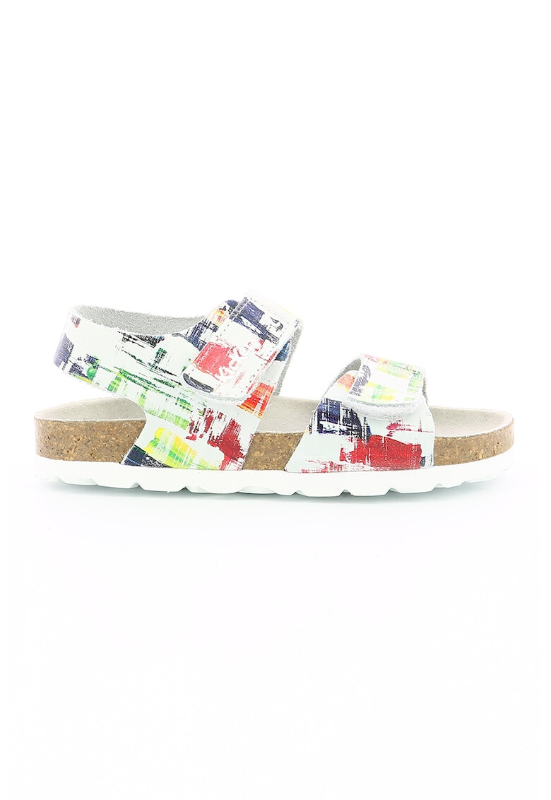 Kickers kids Sandale de piele cu velcro si model abstract - Pled.ro