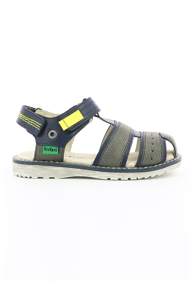 Kickers kids Sandale de piele ecologica cu velcro Pepster - Pled.ro